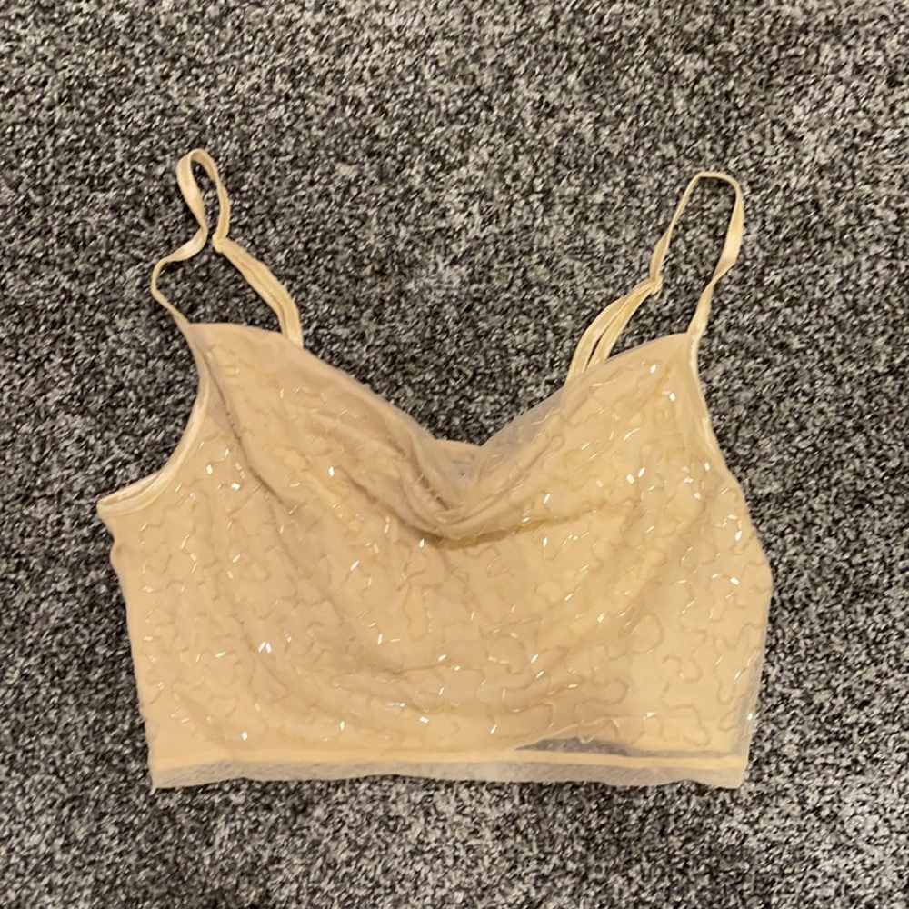 Urbana Outfitters Beaded Cropped Tank top